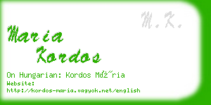 maria kordos business card